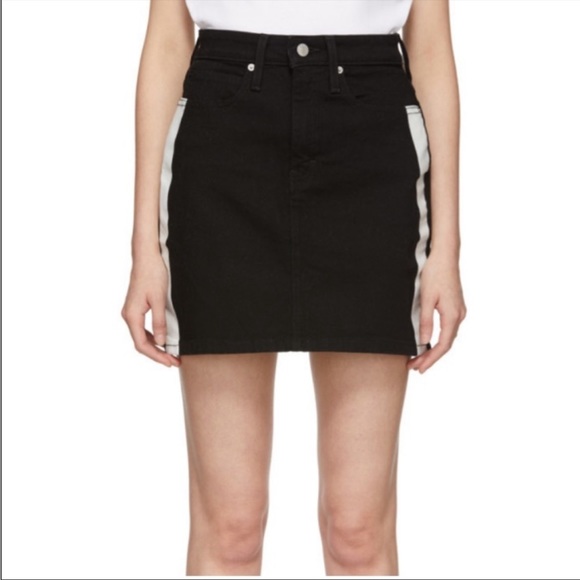 NWOT Calvin Klein Jean Skirt Denim High Rise Mini Skirt in Black - Picture 13 of 15